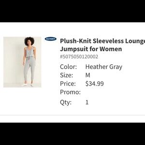 Old Navy Plush-Knit Heather Gray Jumpsuit